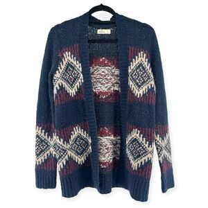 Hollister Women’s Multicolor Aztec Southwestern Open Front Cardigan Large